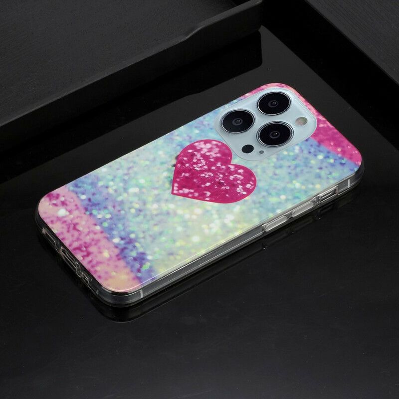 Cover iPhone 13 Pro Max Telefon Etui Glitter Marble