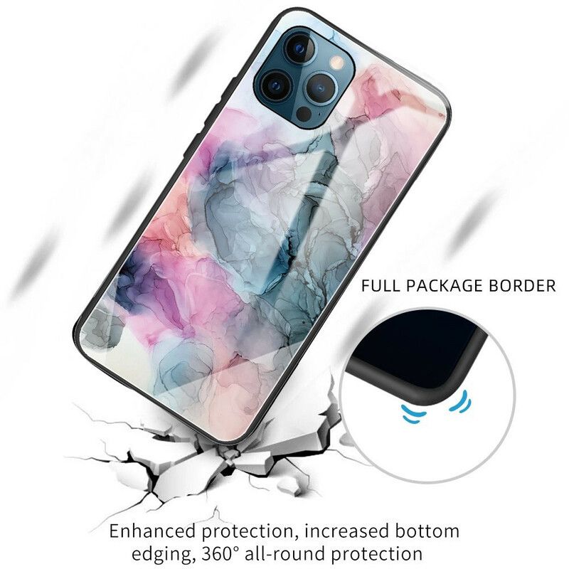 Cover iPhone 13 Pro Max Telefon Etui Marmor Hærdet Glas