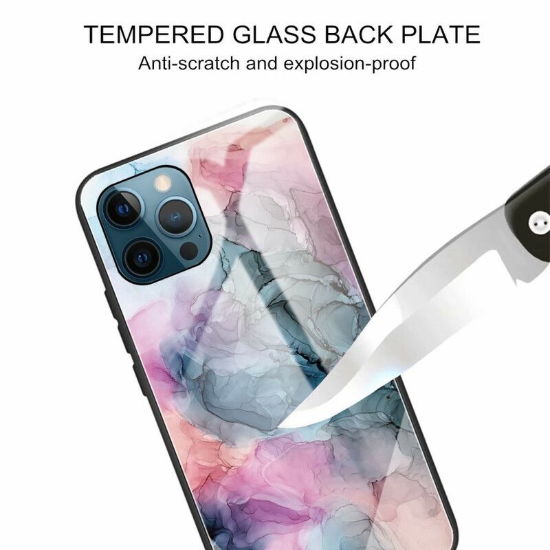 Cover iPhone 13 Pro Max Telefon Etui Marmor Hærdet Glas