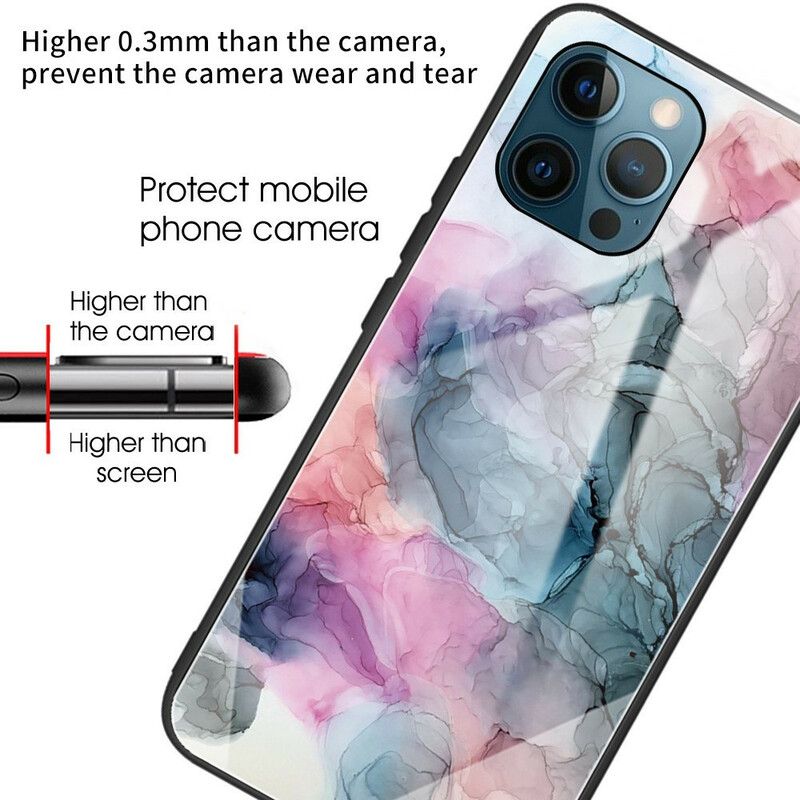 Cover iPhone 13 Pro Max Telefon Etui Marmor Hærdet Glas