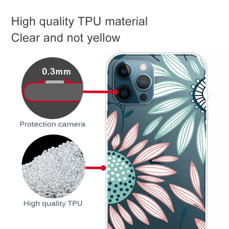 Cover iPhone 13 Pro Max Telefon Etui Transparent One Flower