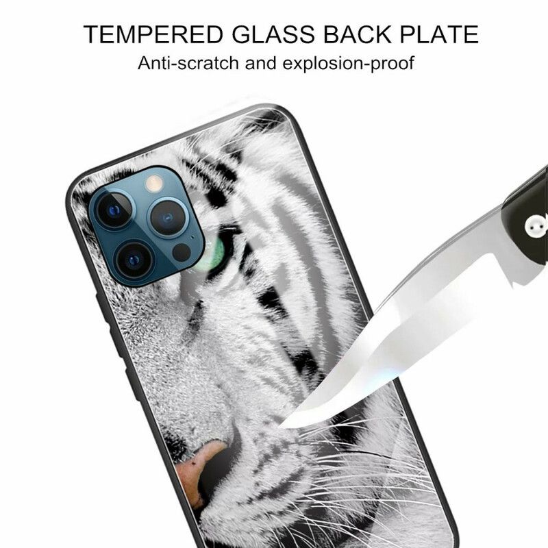 Cover iPhone 13 Pro Max Tiger I Hærdet Glas