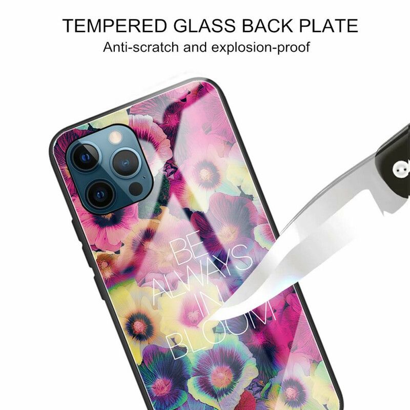 Cover Til iPhone 13 Pro Max Hærdet Glas Vær Altid I Blomst