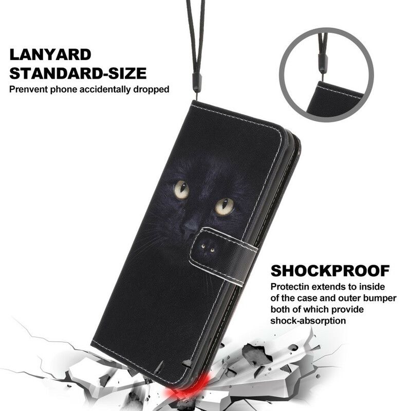 Flip Cover iPhone 13 Pro Max Black Strappy Cat Eyes