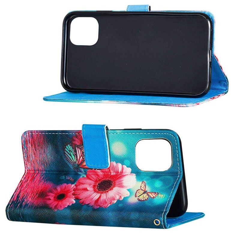 Flip Cover iPhone 13 Pro Max Blomster Og Sommerfugle