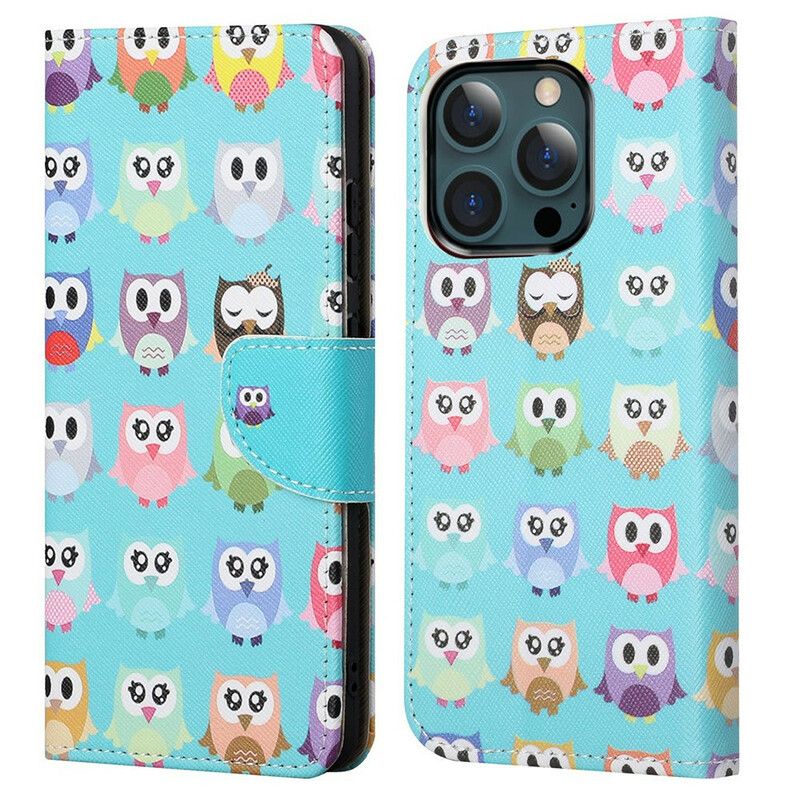 Flip Cover iPhone 13 Pro Max Flere Ugler