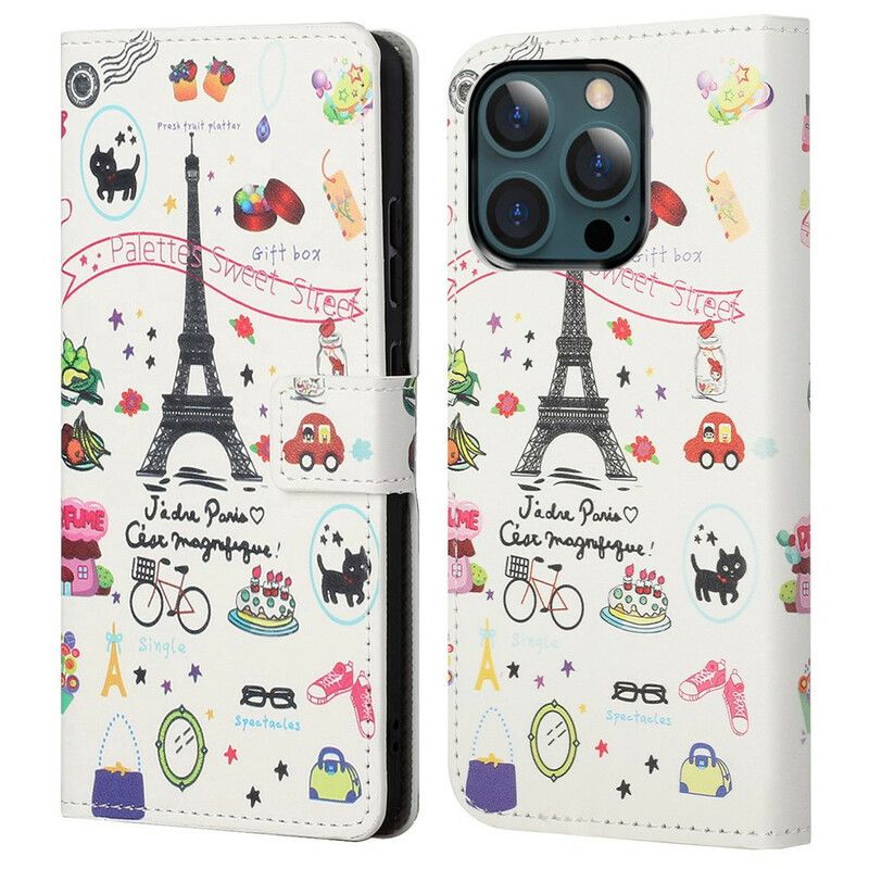 Flip Cover iPhone 13 Pro Max Jeg Elsker Paris