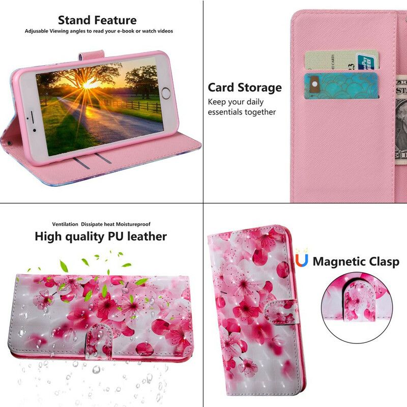 Flip Cover iPhone 13 Pro Max Light Spot Flowers Blossom