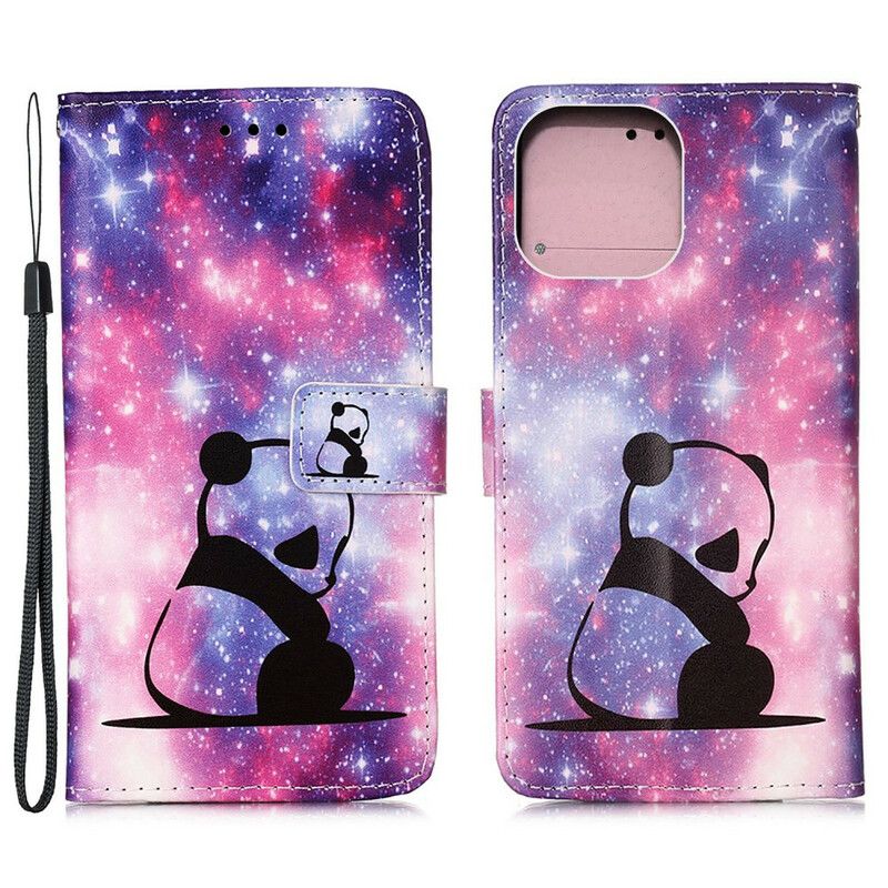 Flip Cover iPhone 13 Pro Max Panda Galaxy