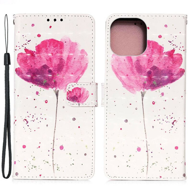 Flip Cover iPhone 13 Pro Max Poppy Akvarel