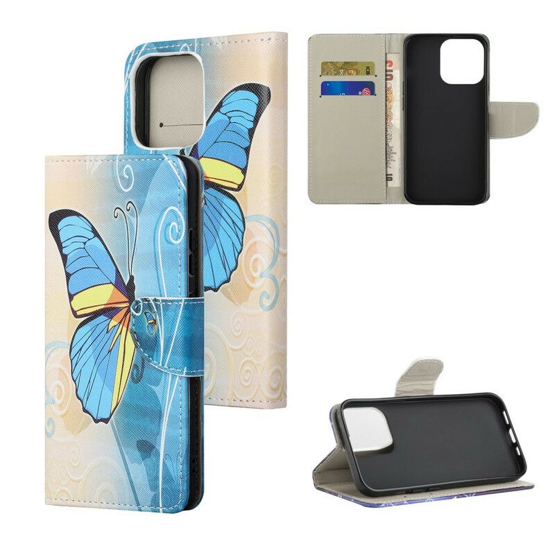 Flip Cover iPhone 13 Pro Max Sommerfugle