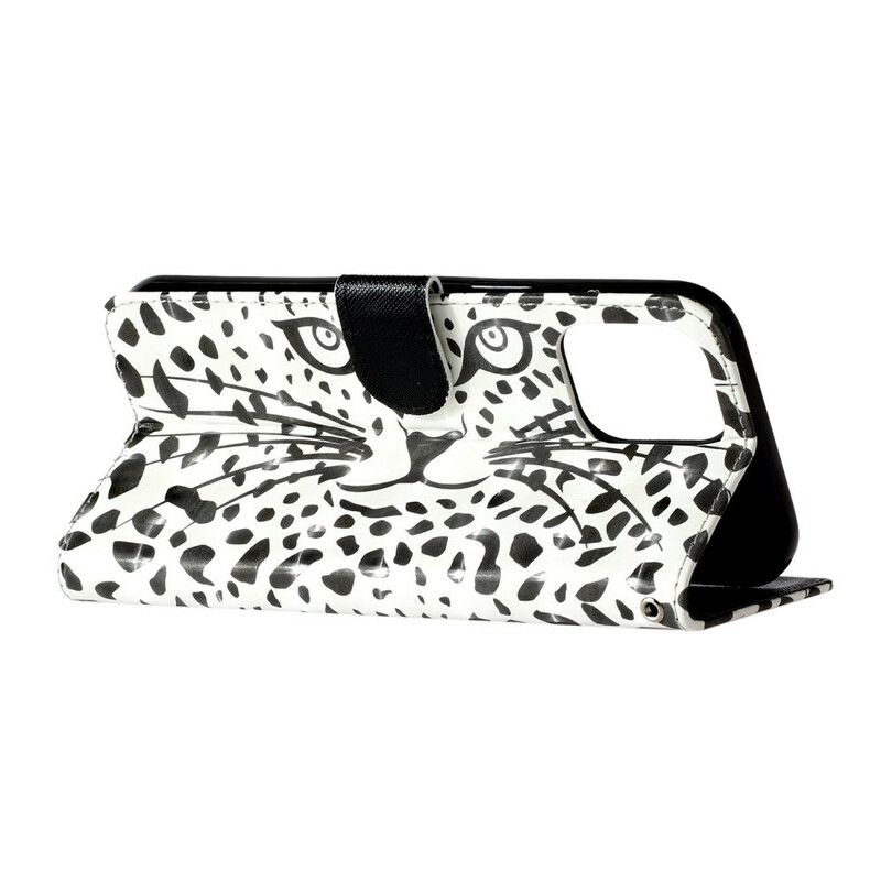 Flip Cover iPhone 13 Pro Max Tiger Light Strap Spotlights