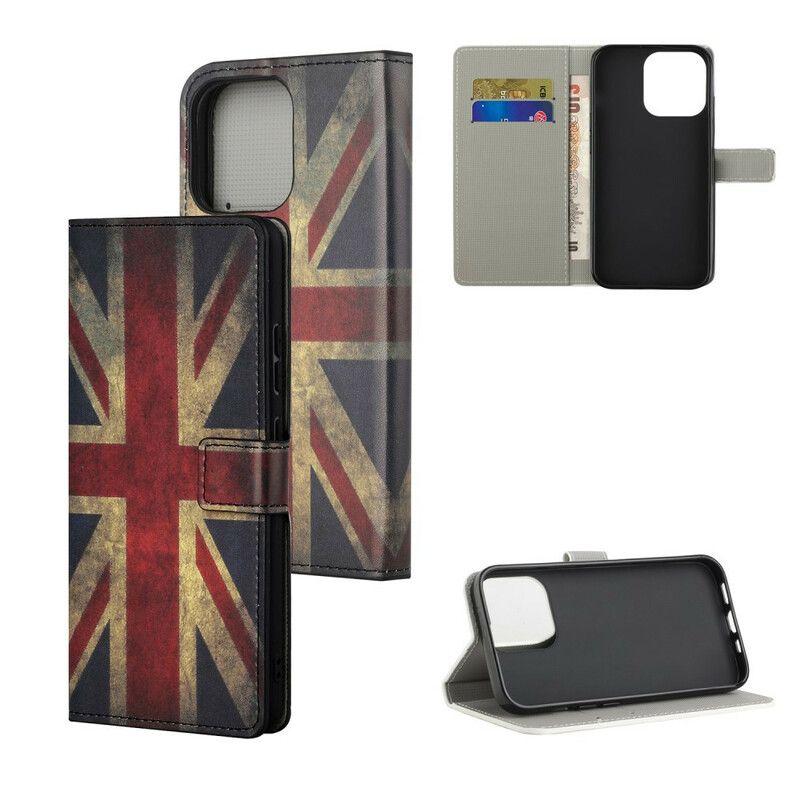 Flip Cover Til iPhone 13 Pro Max Englands Flag