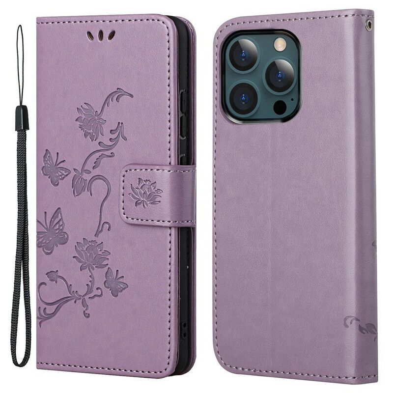 Flip Cover Til iPhone 13 Pro Max Floral Strappy