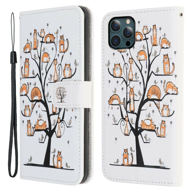 Flip Cover Til iPhone 13 Pro Max Funky Cats Strappy