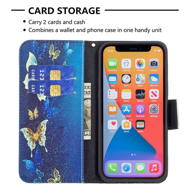 Flip Cover Til iPhone 13 Pro Max Utrolige Sommerfugle