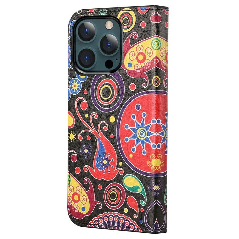 Læder Cover iPhone 13 Pro Max Telefon Etui Design Galaxy