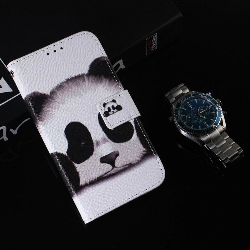 Læder Cover iPhone 13 Pro Max Telefon Etui Panda Face