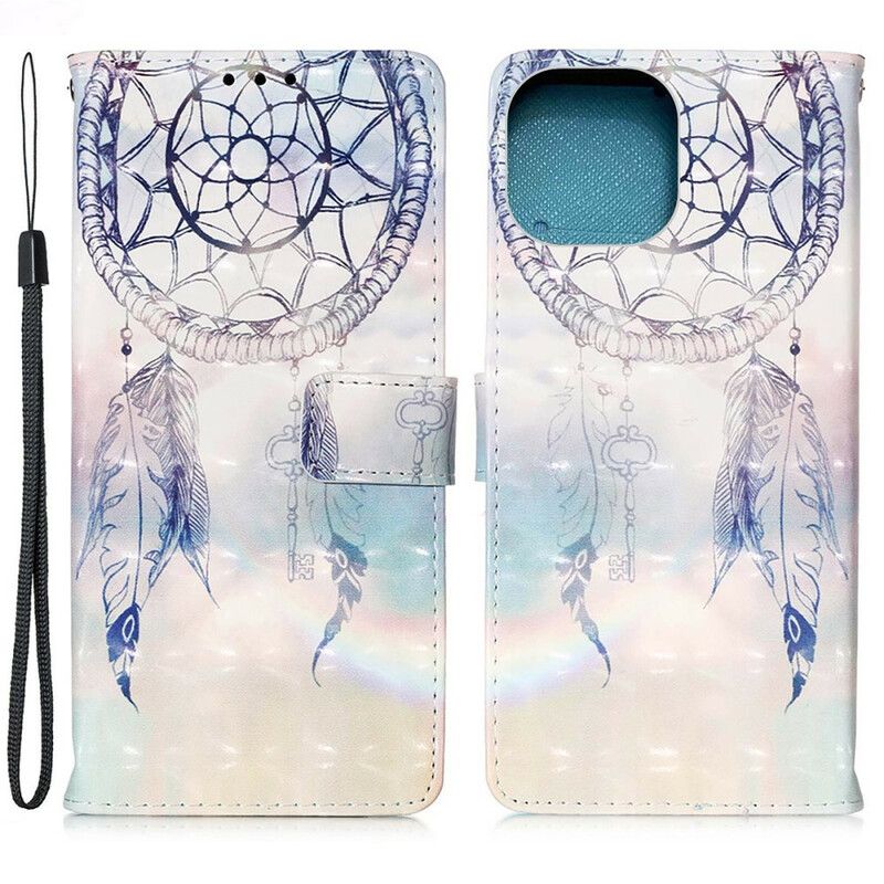 Læder Cover iPhone 13 Pro Max Watercolor Dream Catcher