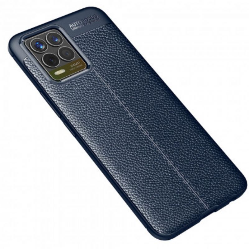 Cover Realme 8 / 8 Pro Telefon Etui Double Line Litchi-lædereffekt