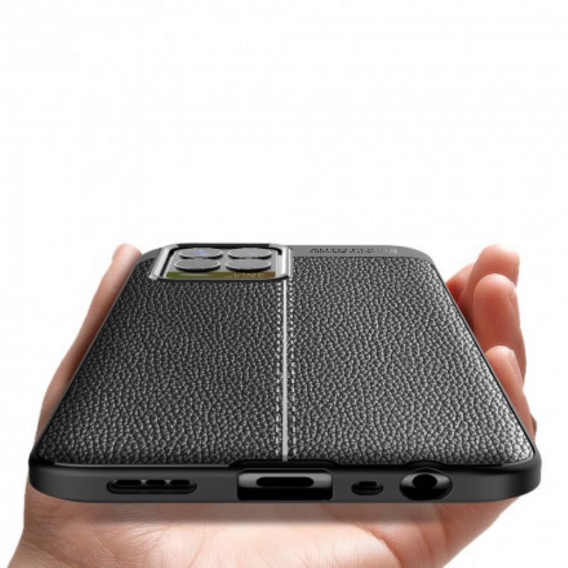 Cover Realme 8 / 8 Pro Telefon Etui Double Line Litchi-lædereffekt