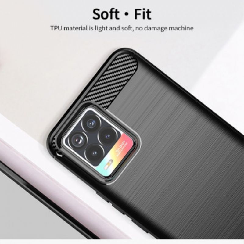 Cover Til Realme 8 / 8 Pro Børstet Carbon Fiber Mofi