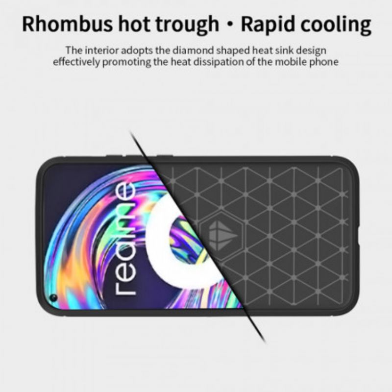 Cover Til Realme 8 / 8 Pro Børstet Carbon Fiber Mofi