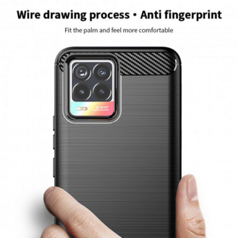 Cover Til Realme 8 / 8 Pro Børstet Carbon Fiber Mofi