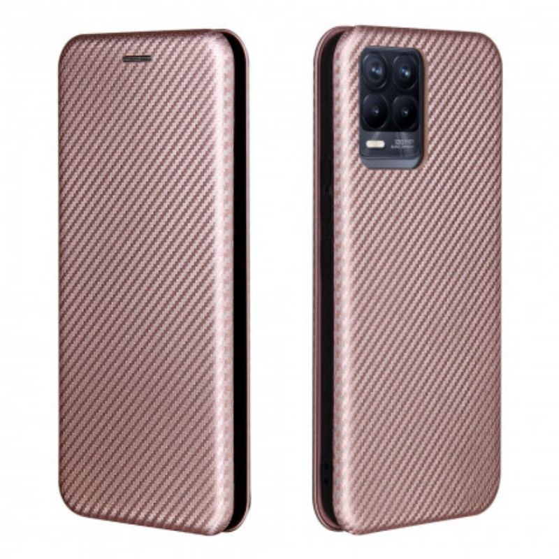 Flip Cover Til Realme 8 / 8 Pro Farvet Carbon Silikone