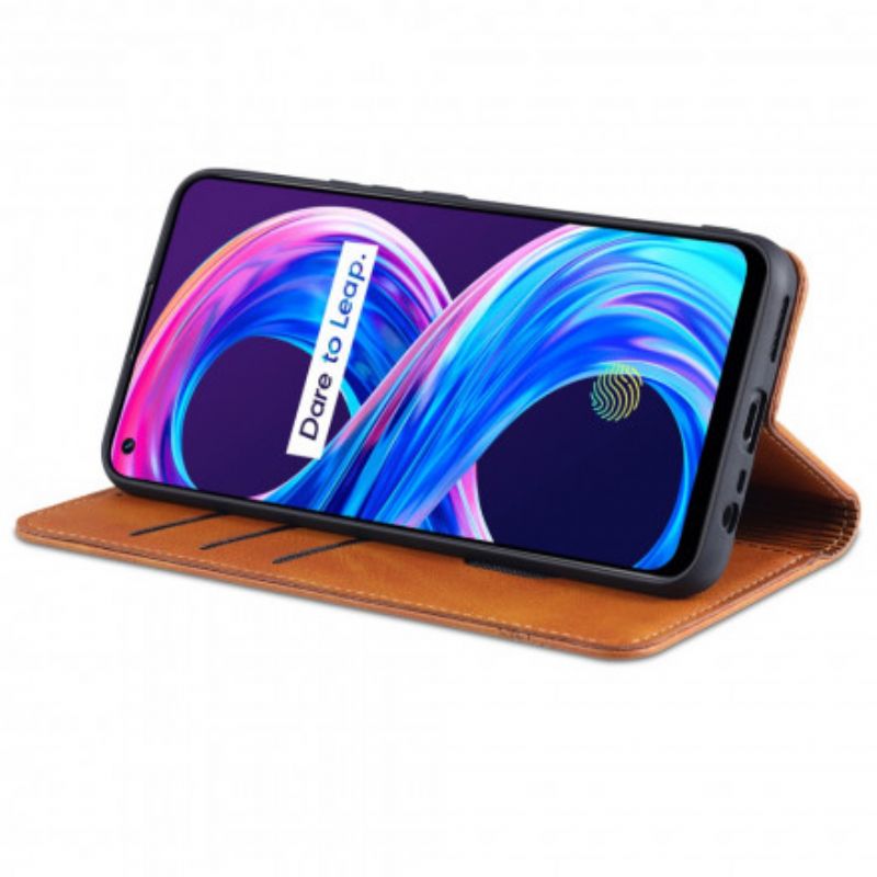 Læder Cover Realme 8 / 8 Pro Telefon Etui Azns Læderstil