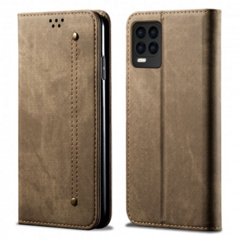 Læder Cover Realme 8 / 8 Pro Telefon Etui Denimstof