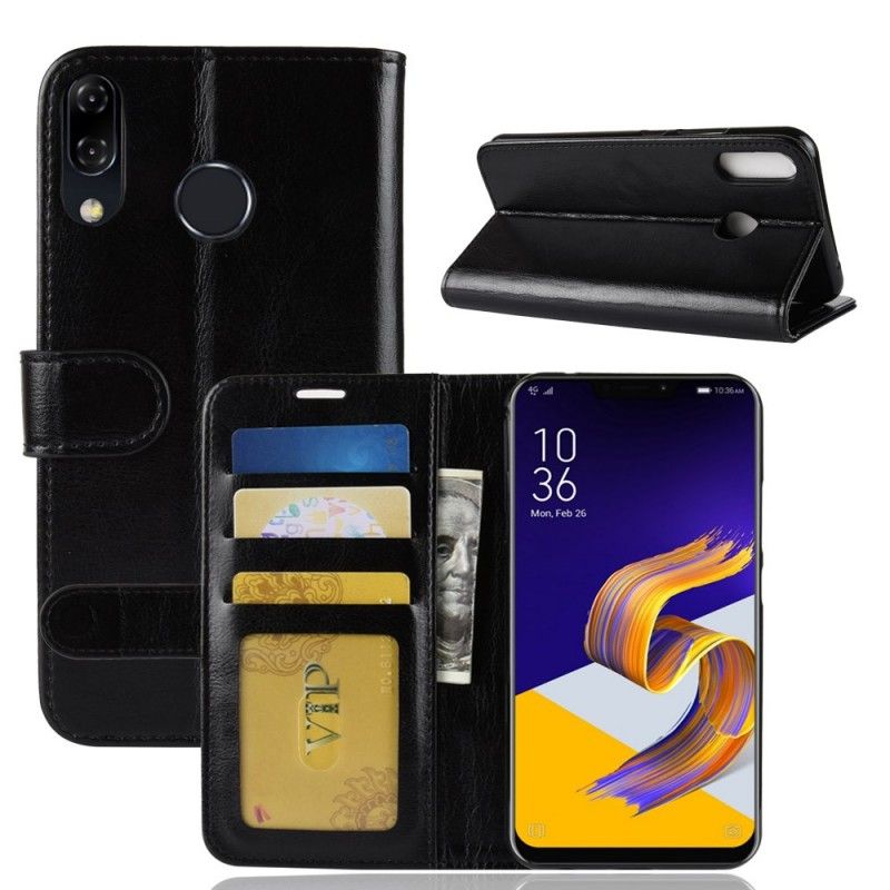 Flip Cover Læder Asus ZenFone 5 / 5Z Sort Ultra Kunstlæder