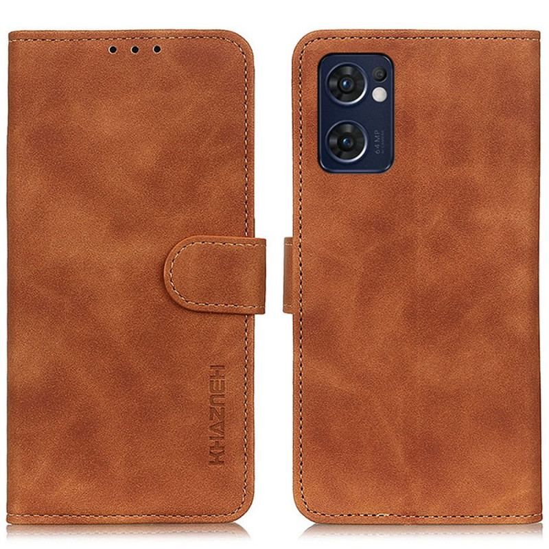 Flip Cover Oppo Find X5 Lite Khazneh Vintage Lædereffekt