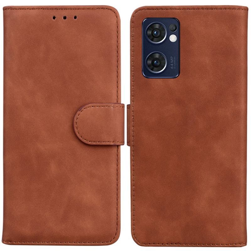 Flip Cover Oppo Find X5 Lite Monokrom Lædereffekt