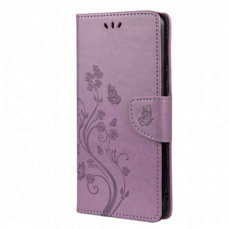 Flip Cover Xiaomi Redmi Note 10 / 10S Asiatiske Sommerfugle Og Blomster