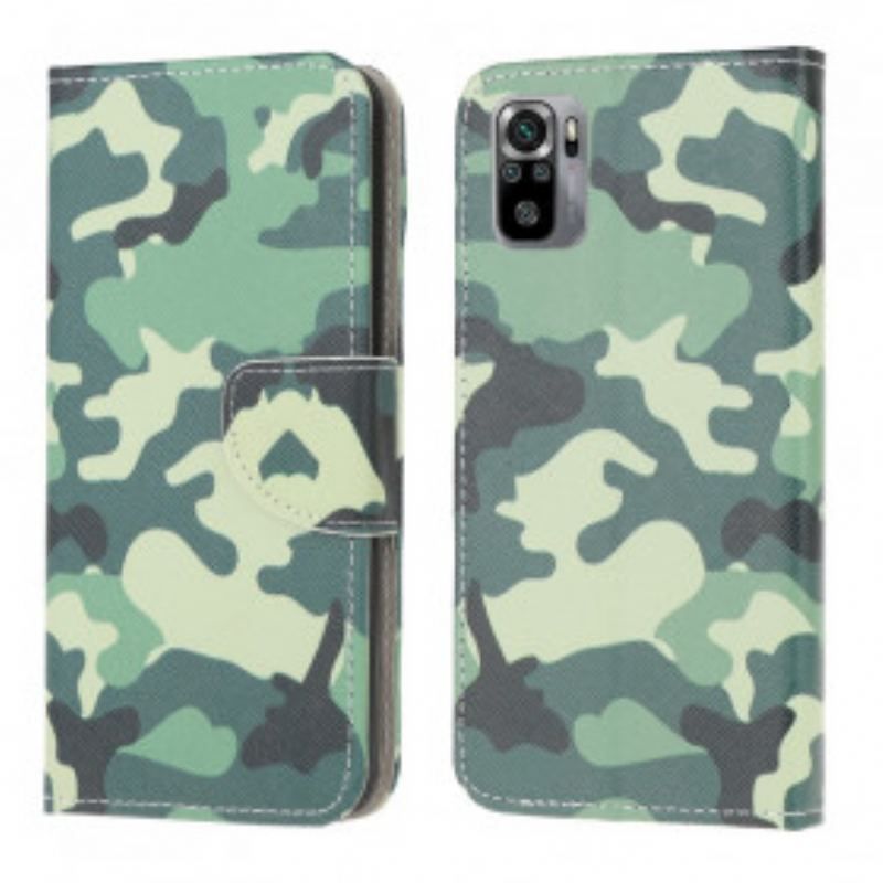 Læder Cover Xiaomi Redmi Note 10 / 10S Camouflage