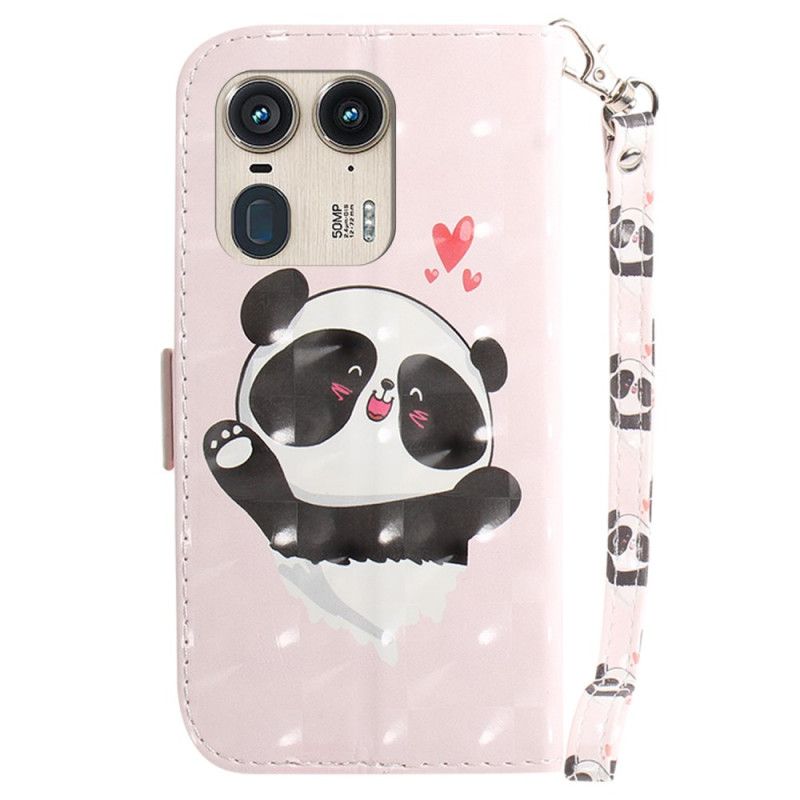 Flip Cover Motorola Edge 50 Ultra Panda Love Med Rem