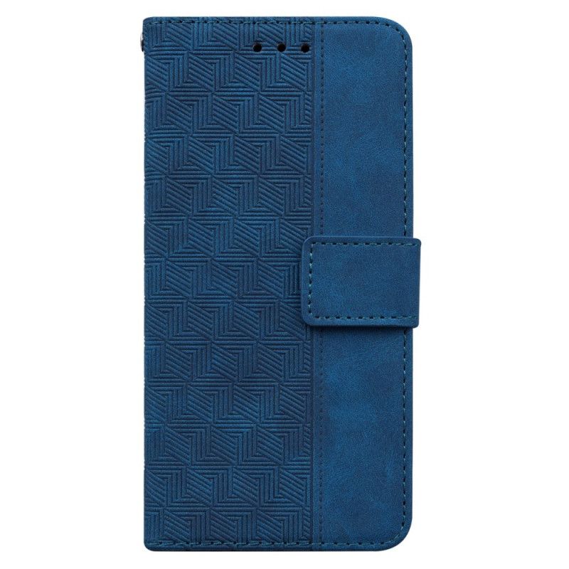 Flip Cover Oppo Reno 12 Pro 5g Strappy Vævet Mønster