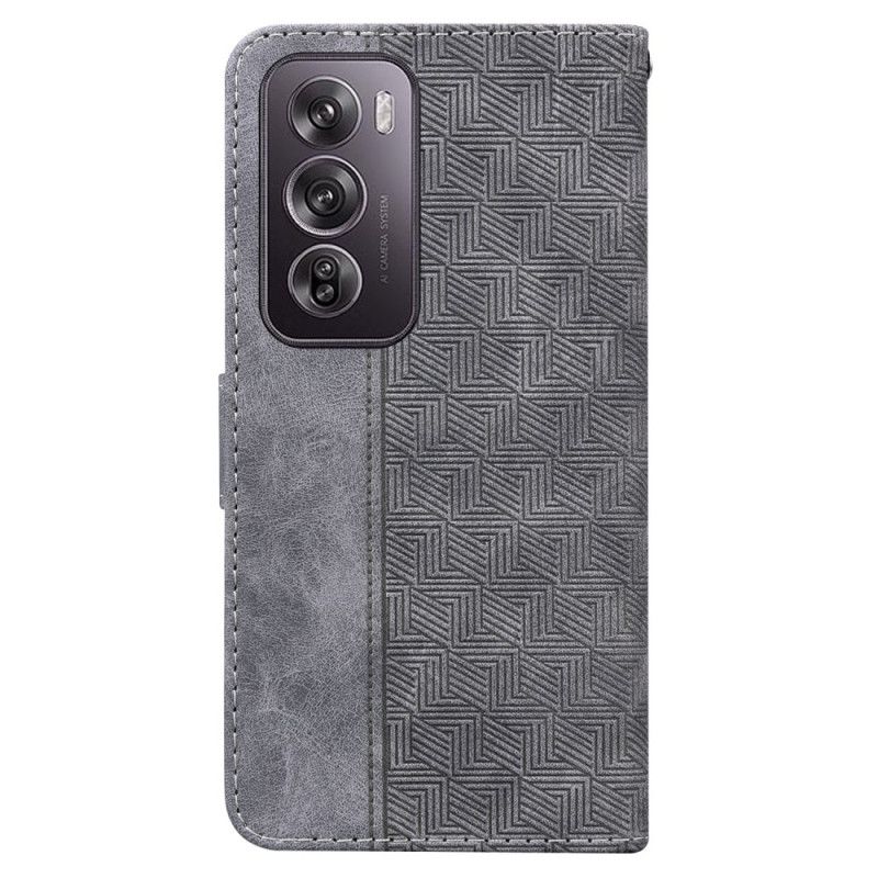 Flip Cover Oppo Reno 12 Pro 5g Strappy Vævet Mønster