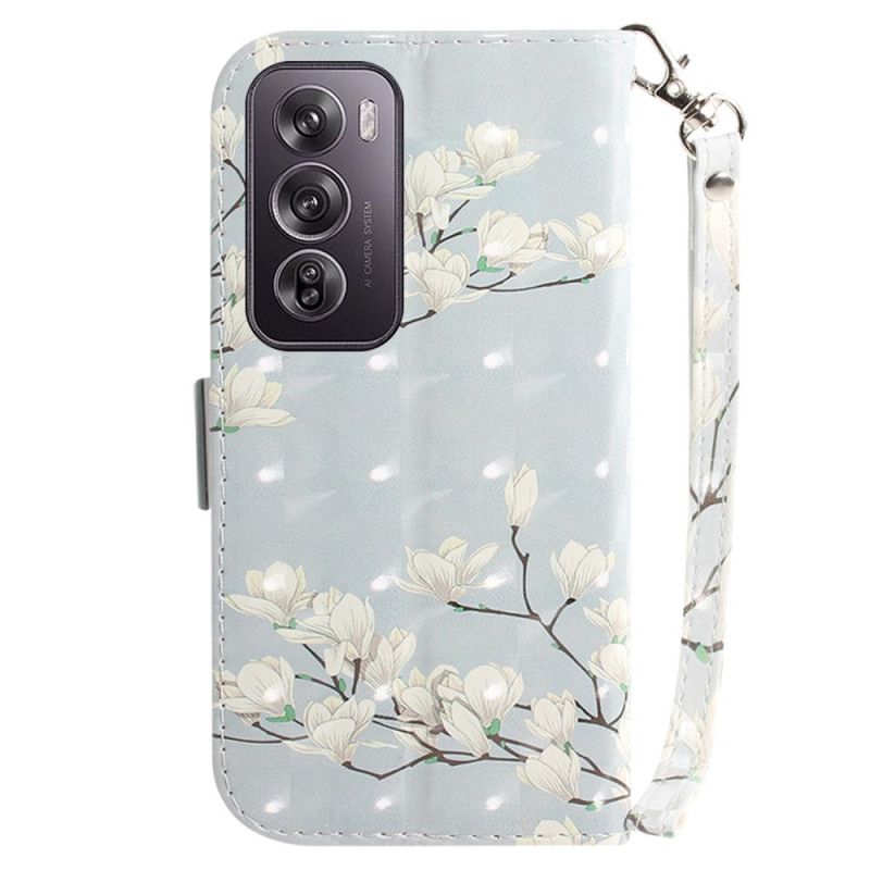 Flip Cover Oppo Reno 12 Pro 5g Stribede Magnolia