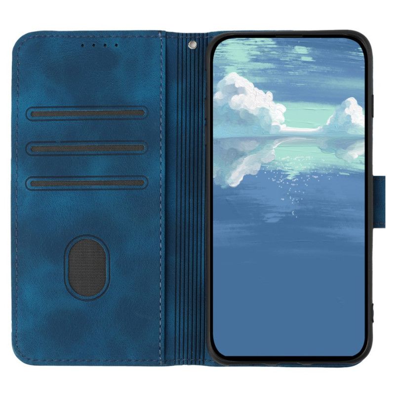 Læder Cover Oppo Reno 12 Pro 5g Telefon Etui Geometrisk Rem