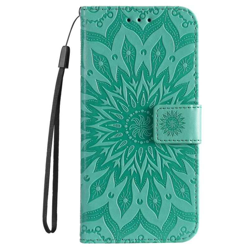 Læder Cover Oppo Reno 12 Pro 5g Telefon Etui Mandala Med Rem