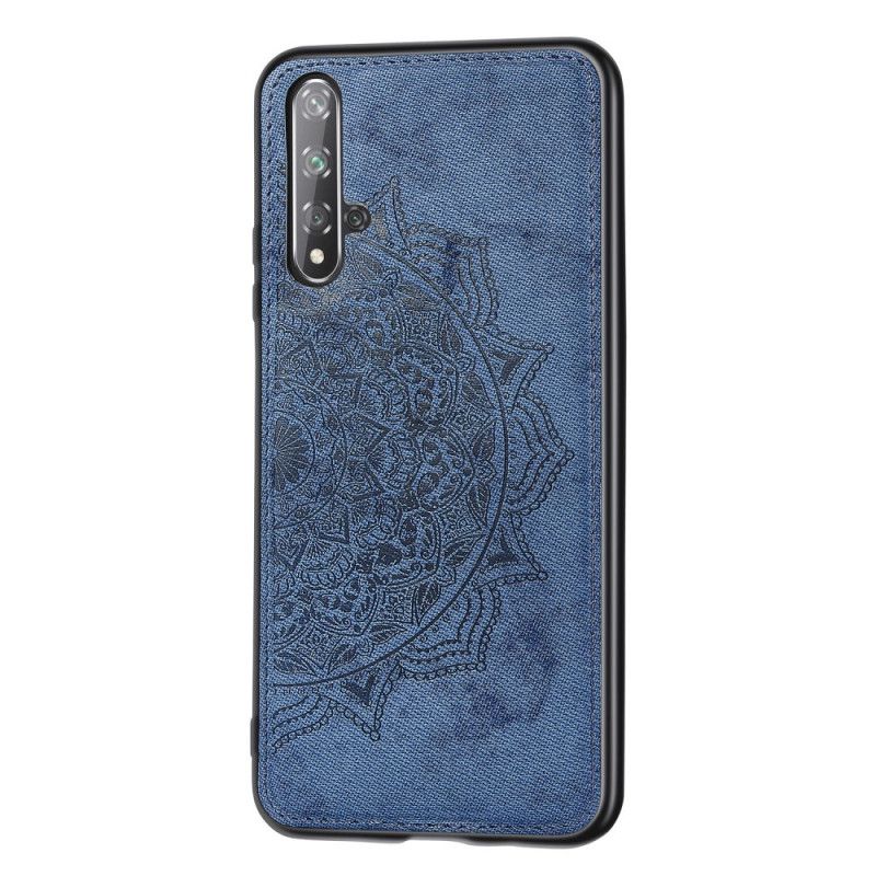 Cover for Huawei Nova 5T Sort Stof Og Mandala Tekstur