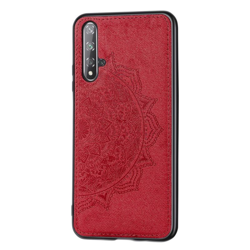 Cover for Huawei Nova 5T Sort Stof Og Mandala Tekstur