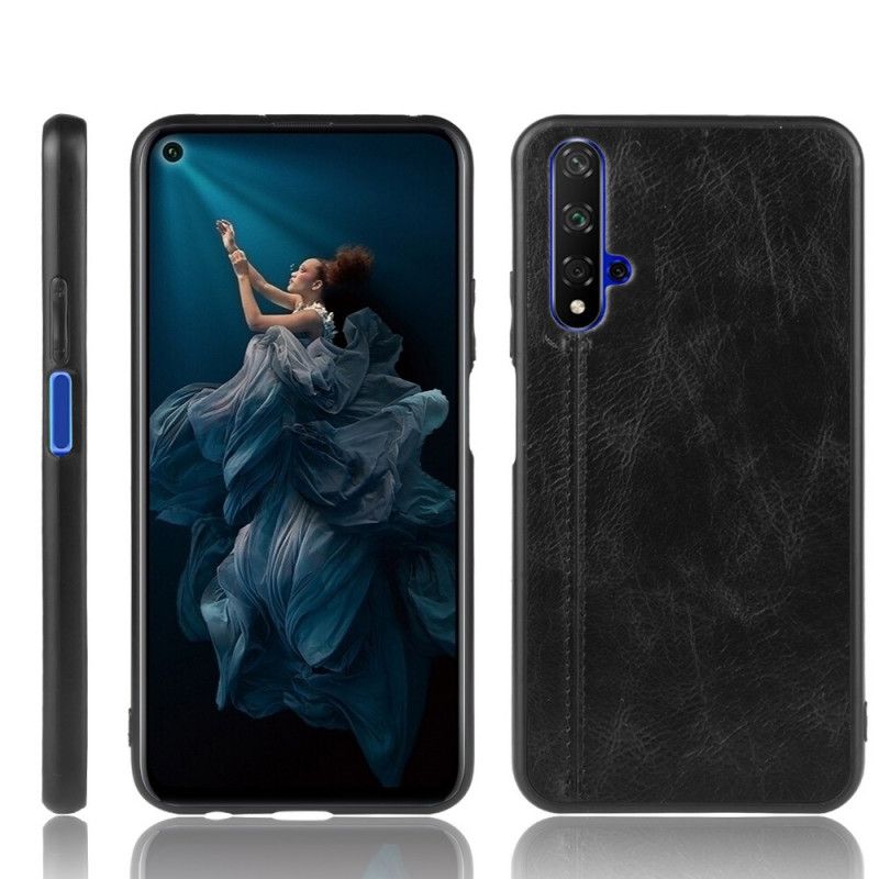 Cover Huawei Nova 5T Sort Søm I Læderstil Original