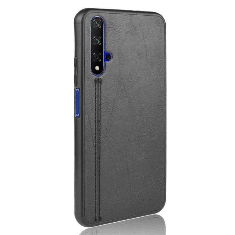 Cover Huawei Nova 5T Sort Søm I Læderstil Original