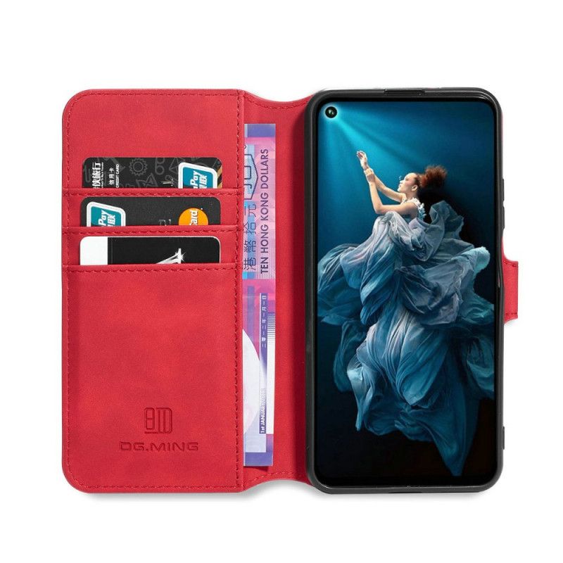 Flip Cover Læder for Huawei Nova 5T Sort Retro Dg.Ming