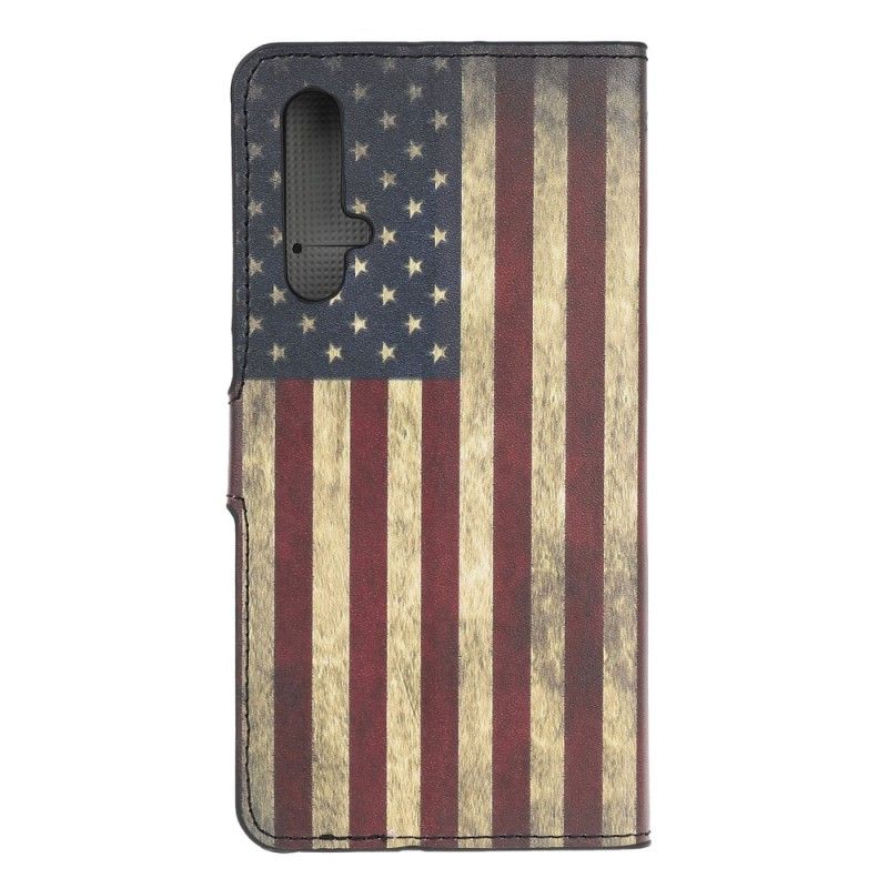 Flip Cover Læder Huawei Nova 5T Amerikansk Flag