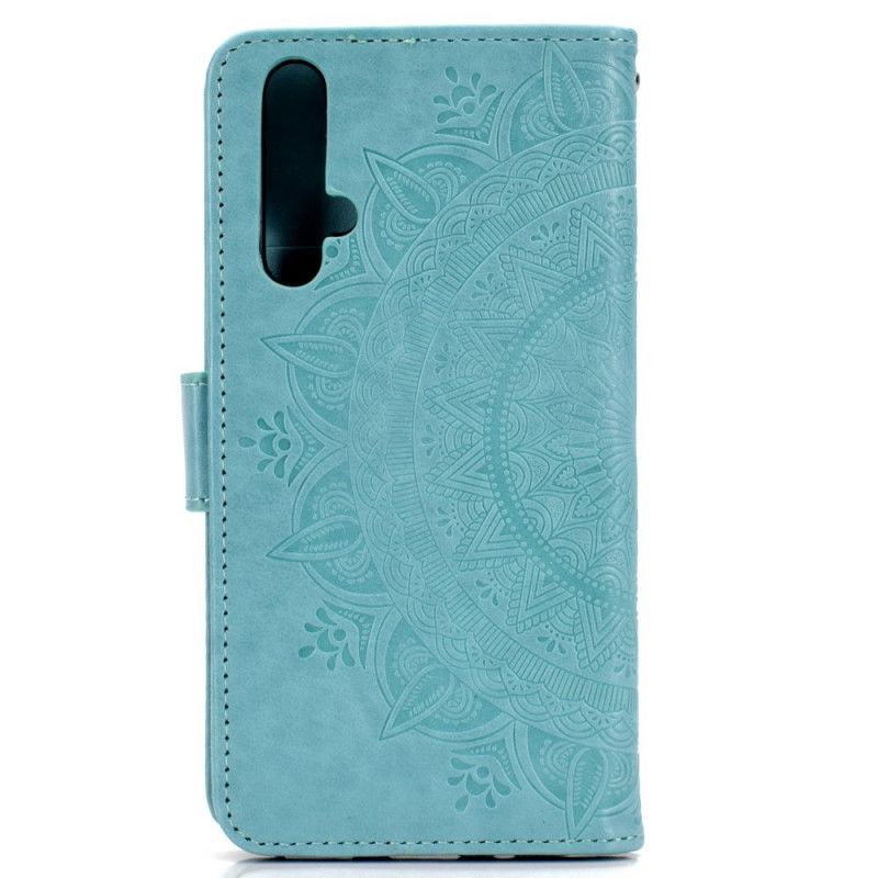 Flip Cover Læder Huawei Nova 5T Grå Solmandala