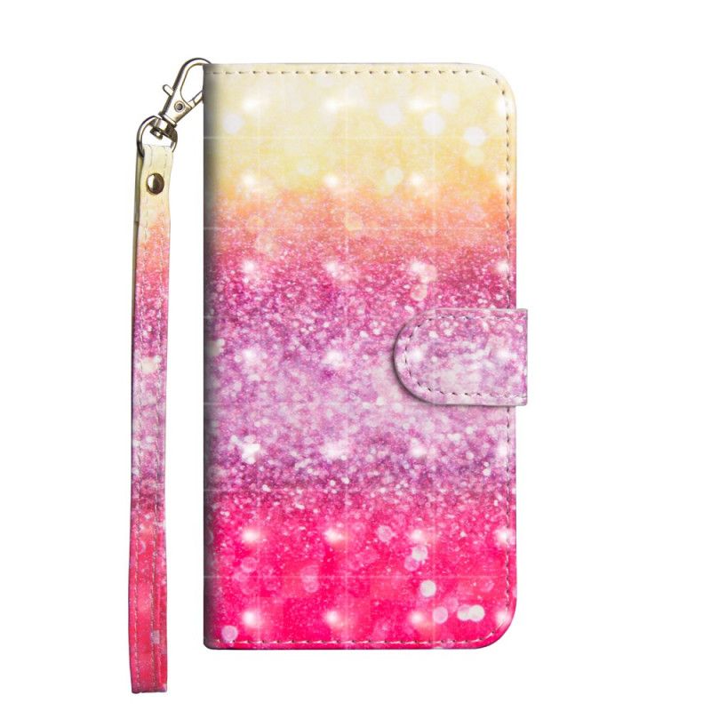 Flip Cover Honor 20e / 20 Lite Mobilcover Magenta Glittergradient